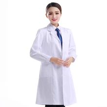 Женская медицинская одежда, мужское больничное лабораторное пальто, униформа белого цвета с длинными рукавами, костюм с воротником, медицинская одежда для мужчин, медицинская одежда
