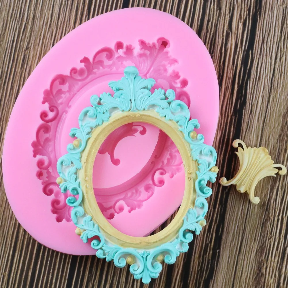 

1Pcs Mirror Picture Frame Modelling 3D Silicone Mold Cake Decoration Tools Chocolate Fondant Molds Fimo Clay Candy Moulds