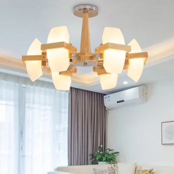 

Japanese style wooden Pendant Lights lamp room living room bedroom led Chinese version of the Nordic wood lamp LU825455