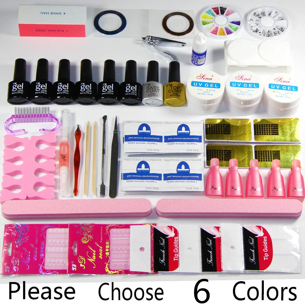 Manicure Set please choose 6 Color Gel Nail Polish Nail Tools Set UV