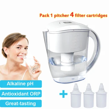 

3.5L Best Home Water Purifier Alkaline Water Pitcher Filters System Plus 4x Replacement Filters Filtro de jarra de agua