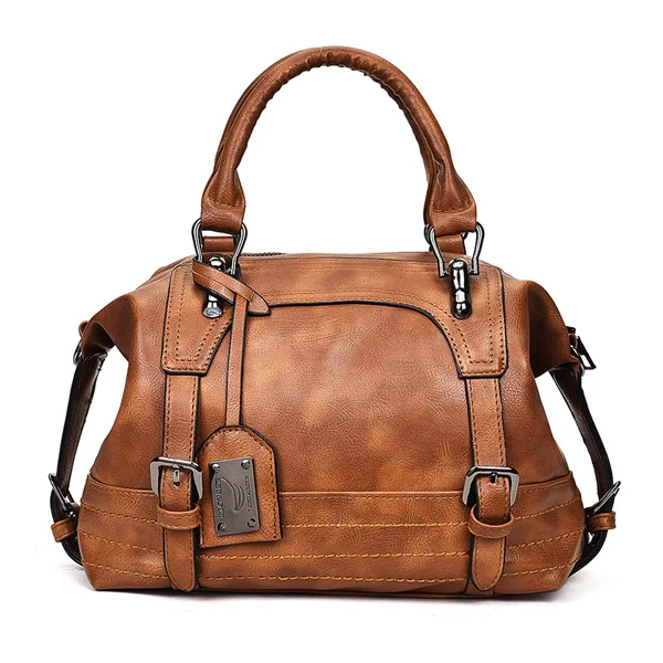 AECLVR Новая Элегантная женская сумка через плечо в стиле ретро, женская сумка через плечо, сумка для отдыха из искусственной кожи, женские сумки-мессенджеры - Цвет: Brown