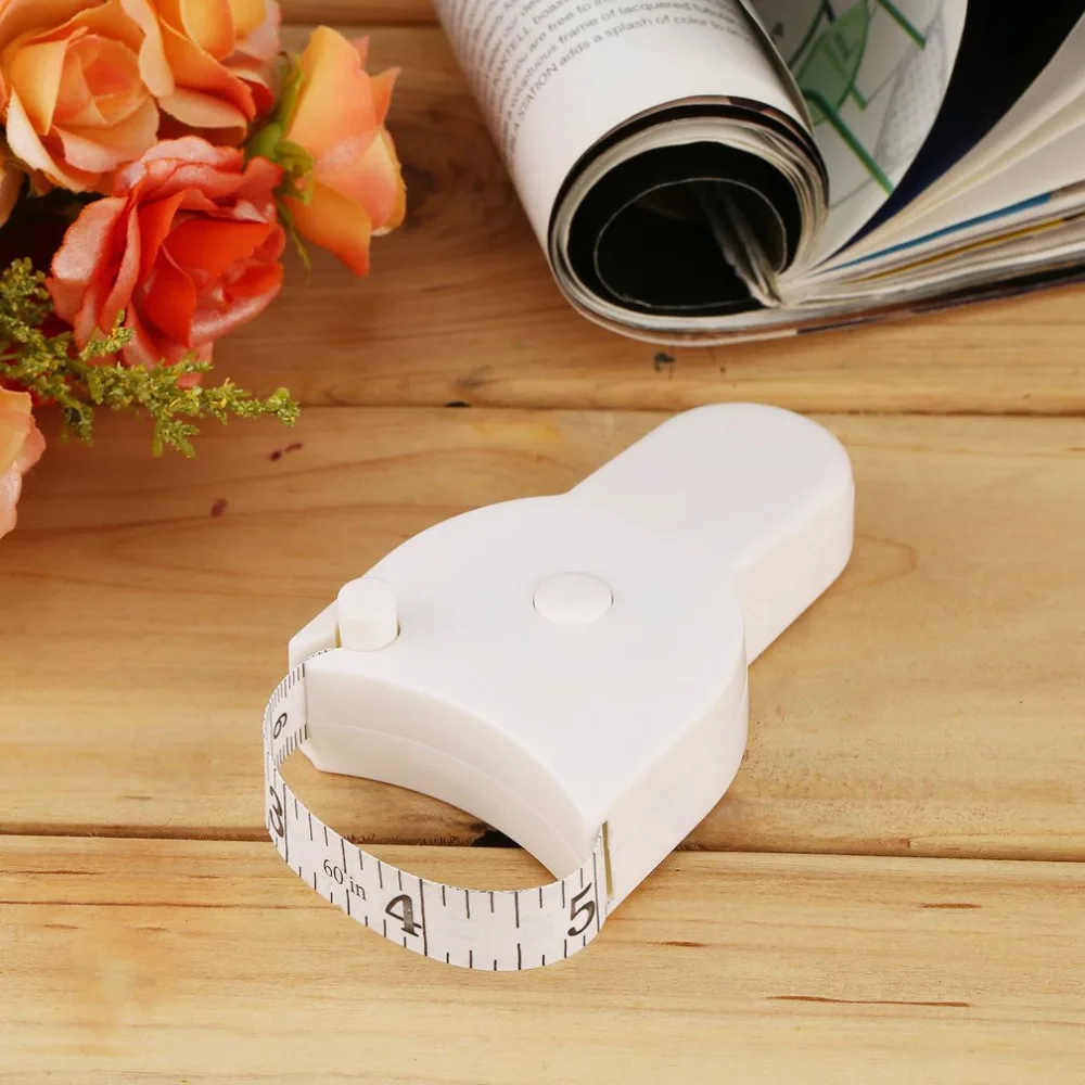 

White 60 Inch 1.5M Retractable Ruler Tape Measure Sewing Cloth Dieting Tailor Plastic Fitness Accurate Body Measuring Tape