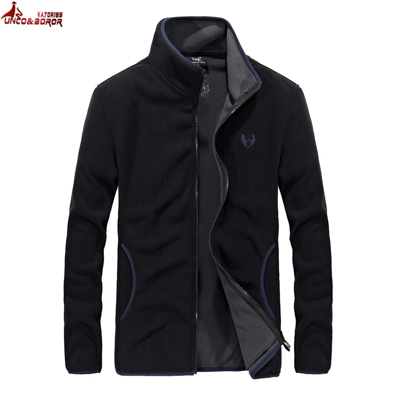  UNCO&BOROR Casual Tactical Windbreaker Men spring fleece soft shell Flight Pilot Coat Hoodie Milita