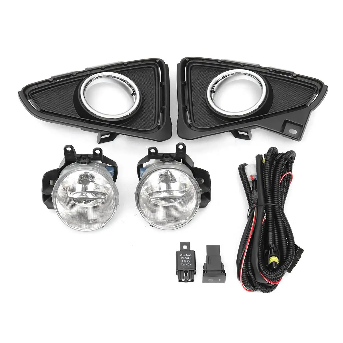 

Pair Front Left Right Bumper Fog Lights Driving Lamps H16 w/ Harness Switch For TOYOTA RAV4 2016 2017 19W 12V