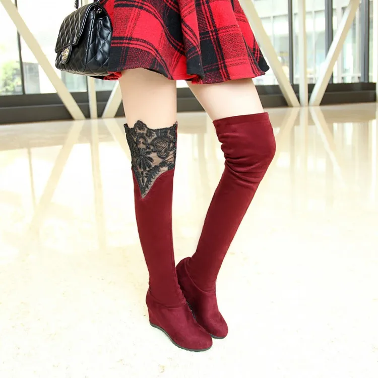 المرأة الإفراط في الركبة الكعب العالي المرأة الخريف و الشتاء مكتنزة الخناجر 2018 جديد تمتد الأحذية أزياء نوعية جيدة