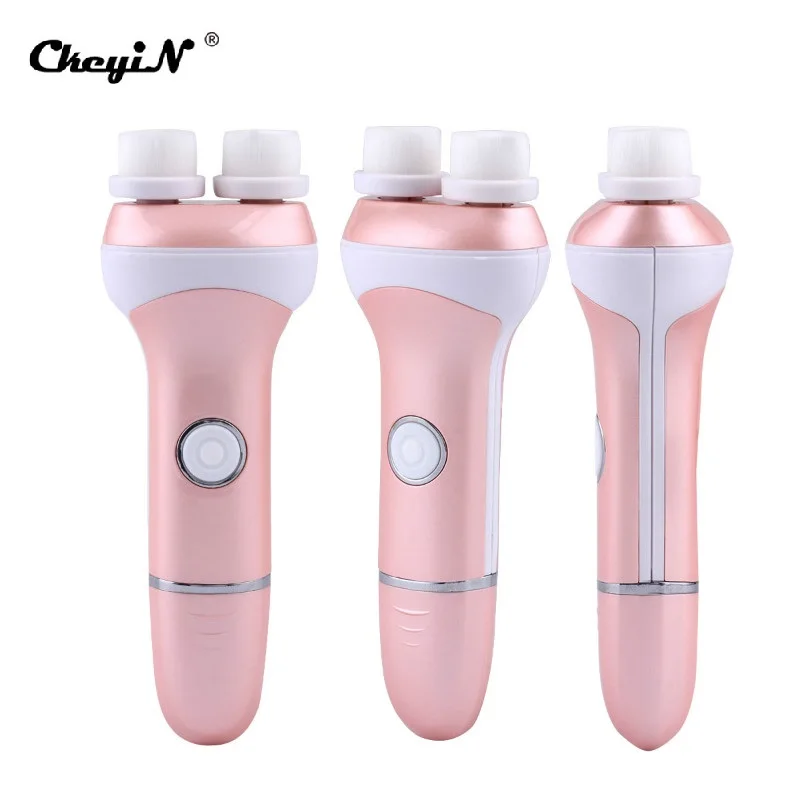 

Double Heads Rotating Electric Cleansing Facial Brush Deep Cleansing Soft Bristles Waterproof Face Wash Machine Cleaner Skin
