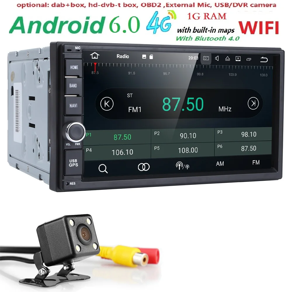 Android 6 0 Auto Radio Quad Core 7 Inch 2 DIN Universal font b Car b