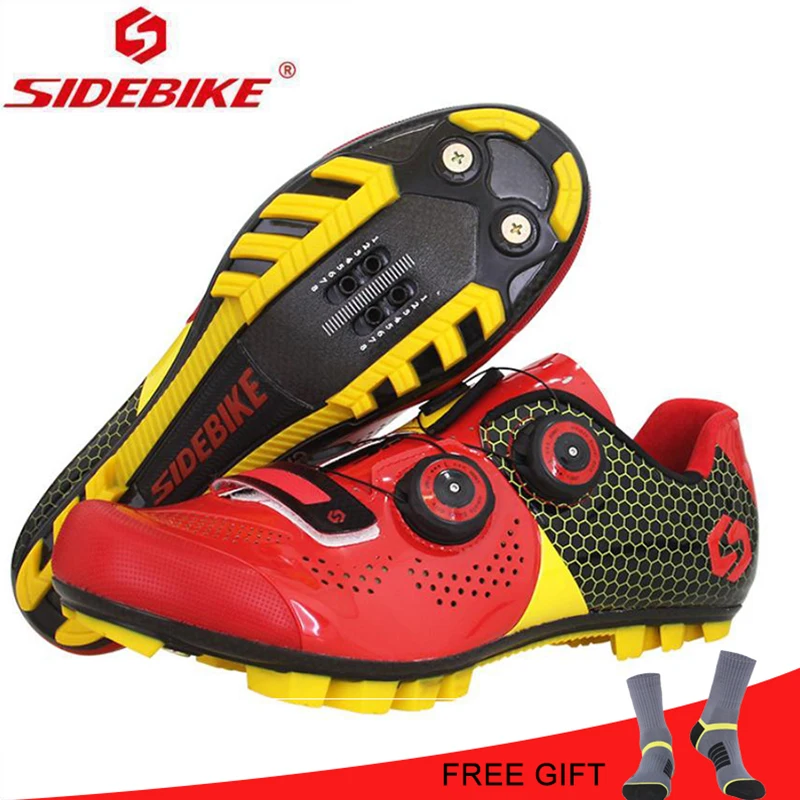 SIDEBIKE, Ультралегкая велосипедная обувь из углеродного волокна, противоскользящая, дышащая, для горного велосипеда, MTB, велосипедная обувь, для езды на велосипеде, туфли для триатлона