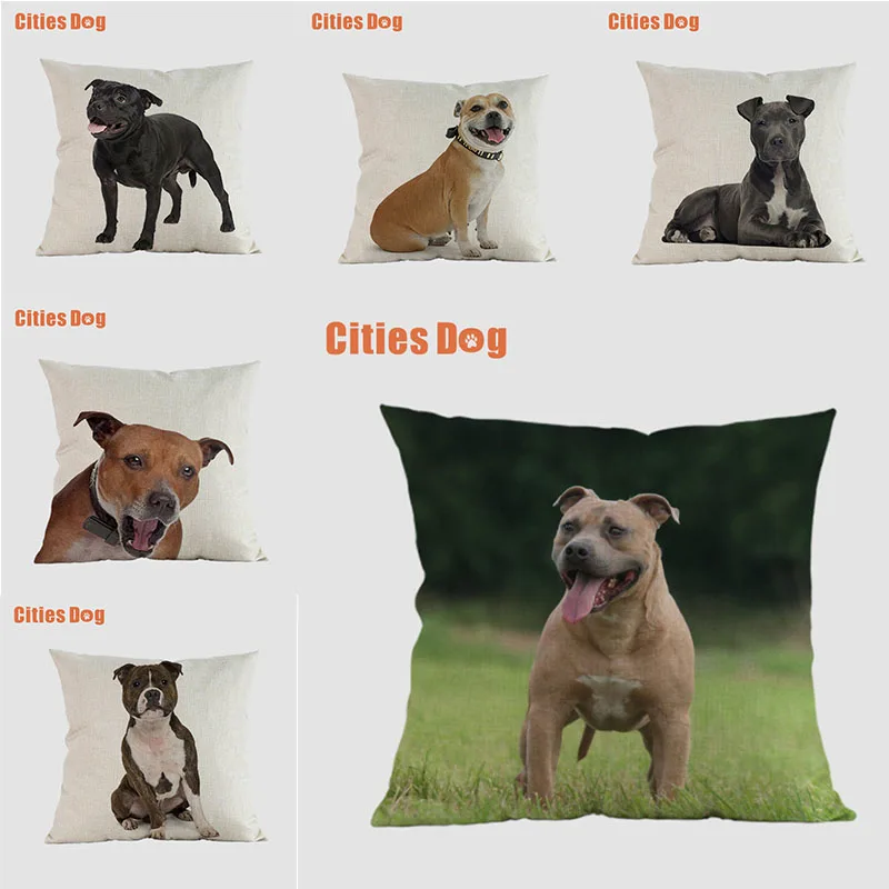 

dog pillow covers decorative cushion covers for sofa Pillows Staffordshire Bull Terrier Dogs pillowcase cushions cover home deco