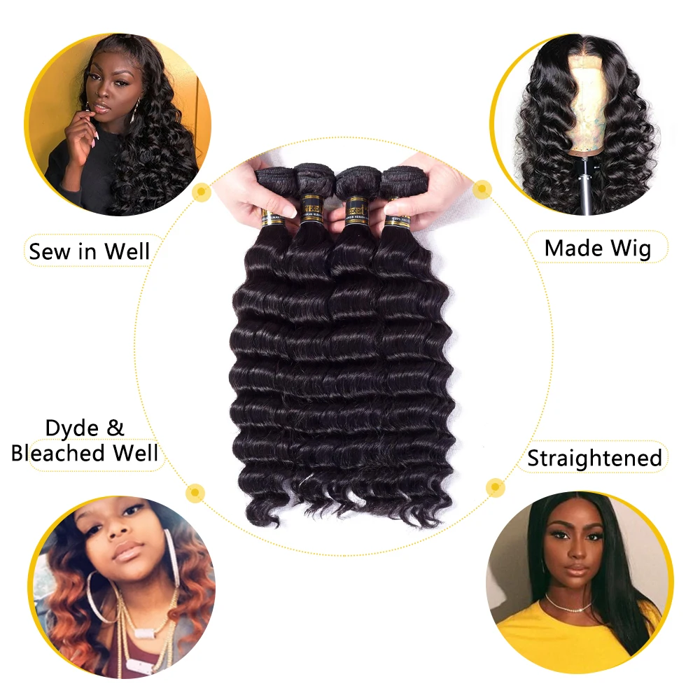 Natural Color Peruvian Hair Bundles Loose Deep Wave Human Hair