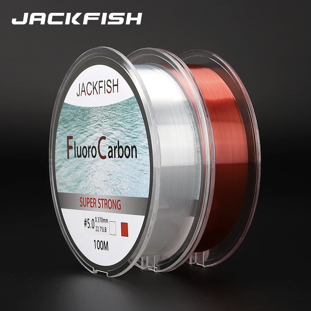 JACKFISH 100M Fluorocarbon Fishing Line red/clear two colors 4-32LB Carbon Fiber Leader Line fly fishing line pesca JACKFISH 100M Fluorocarbon Fishing Line red/clear two colors 4-32LB Carbon Fiber Leader Line fly fishing line pesca