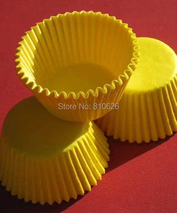 

Promotion 100pcs yellow plain solid color cupcake liner muffin paper baking Cup cake liner wrapper mold case cake decoration