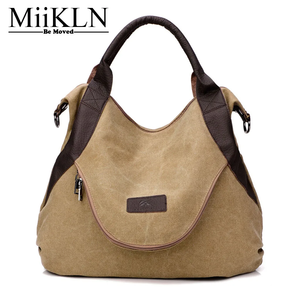 MiiKLN Luxury Handbags Women Bags Designer Canvas Casual Tote Blue Black Red Bags Shoulder Bags ...