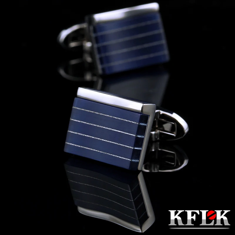 Ceny KFLK biżuteria spinki do mankietów dla mężczyzn projektant marki mankiety linki modne guziki niebieski wysokiej jakości luksusowy ślub bezpłatna wysyłka