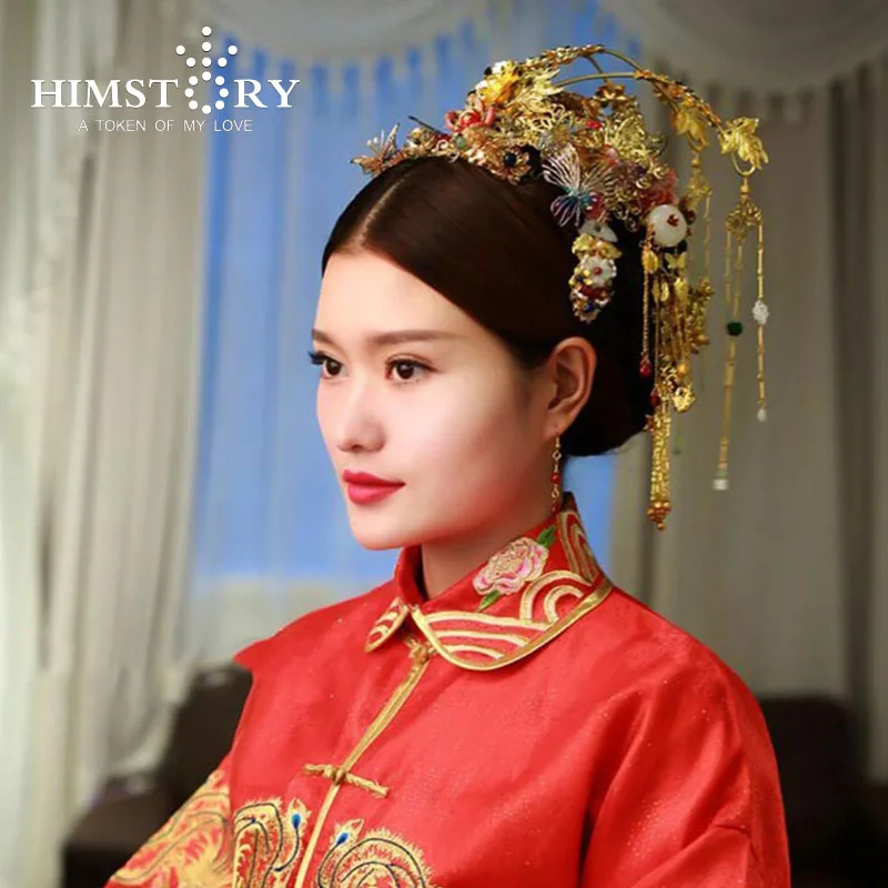 Chinese Vintage Style Traditional Phoenix Coronet Tassel Hair Clasp Cheongsam Bridal Headdress Wedding Hair Accessory