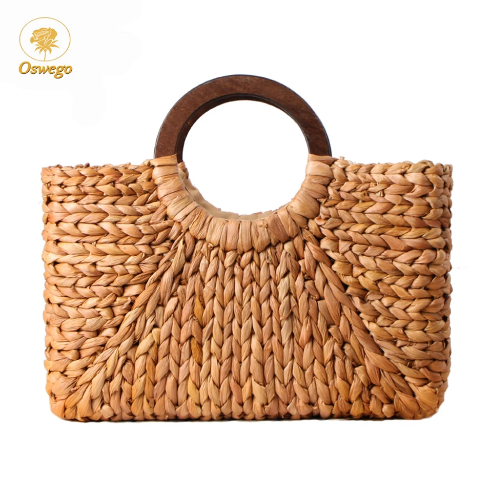 

Oswego Tote Bags For Women 2019 Hand-woven Square Straw Bag Fashion Straw Handbag Shopping Beach Summer Travel Crossbody Bags