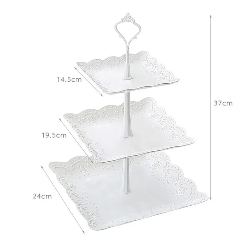 

European Three-layer Fruit Plate Vegetable Storage Rack Organizer Snack Tray Dessert Table Decoration Multi-layer Cake Stand