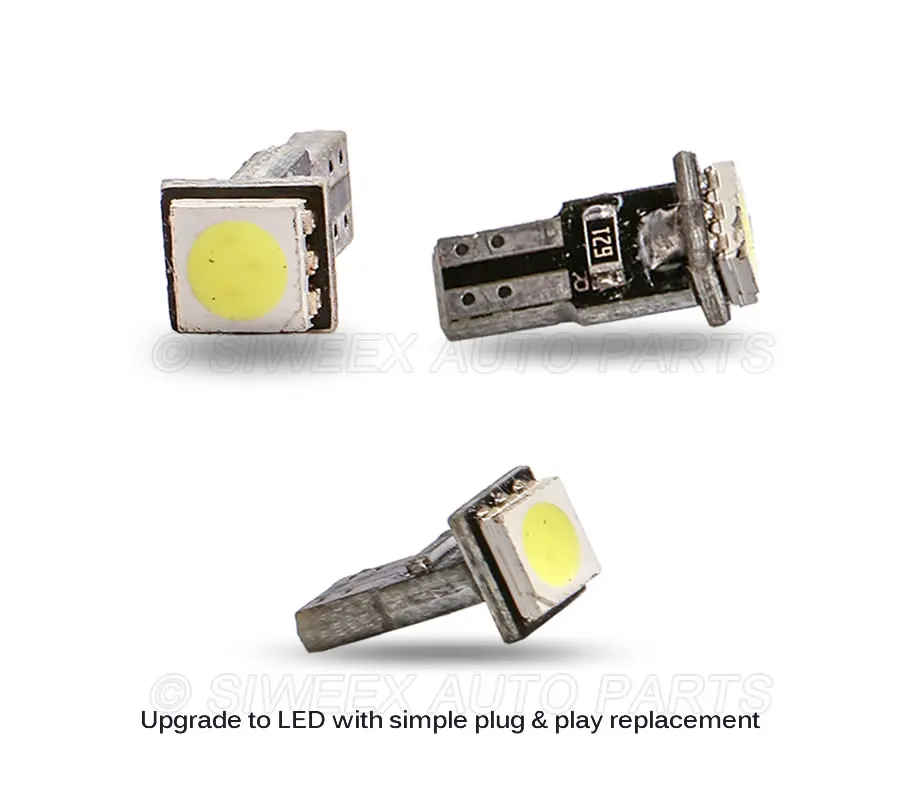 10 шт. T5 1 SMD 5050 автоматический датчик светодиода лампочки приборной панели номерного знака Лампа автомобиля Canbus безотказная приборная лампа для DC 12V Белый