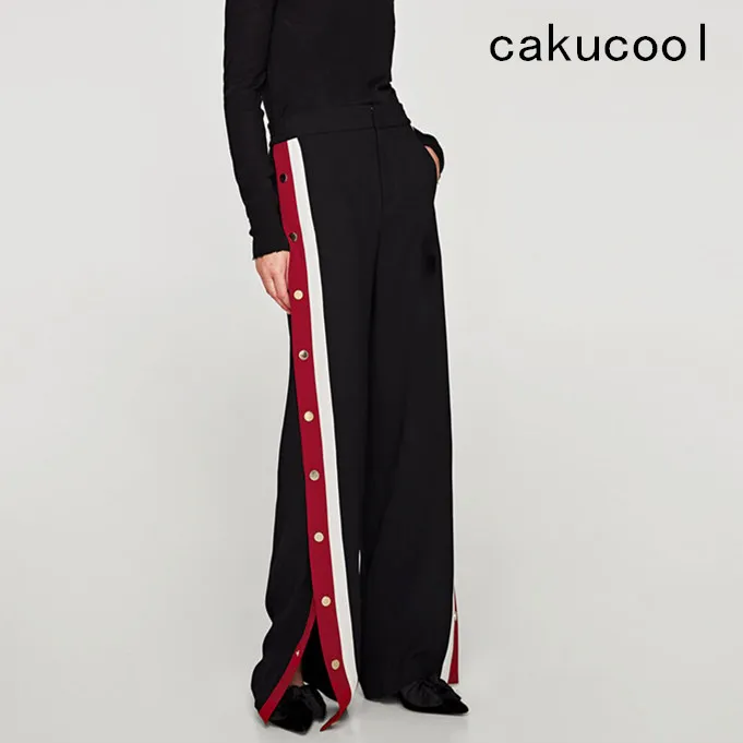 red and white striped trousers