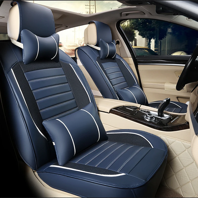 SCOTABC New Luxury Leather Four Seasons Car Seat Covers for CHEVROLET NIVA All Model Universal