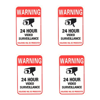 

NEW 4pcs/lot Sunscreen Home CCTV Video Surveillance Security Camera Alarm Sticker Warning Decal Signs