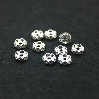 

Beads Jewelry 100PCs Rhinestone Beads Rondelle Acrylic Beads Beads For DIY Bracelet Necklace JF1024