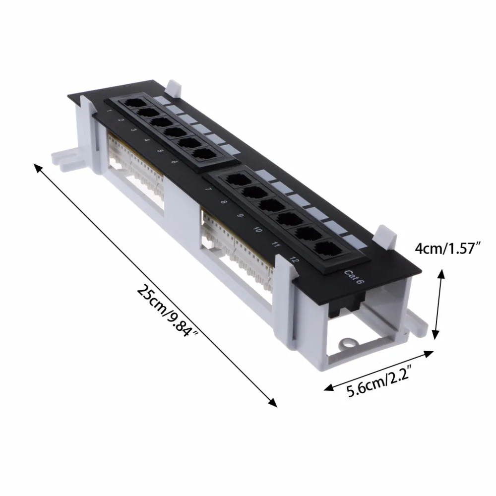 Сетевой адаптер с 12 портами Ethernet LAN патч панель CAT6 RJ45 сетевое настенное крепление