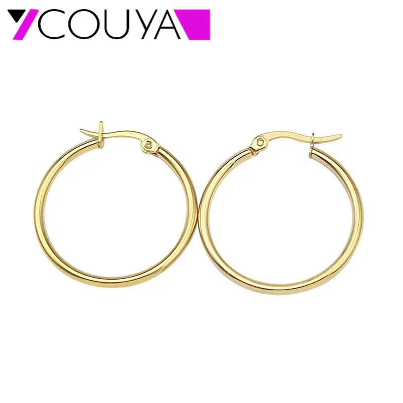 

stainless steel jewlelry oval small gold hoop earrings 316l stainless steel 20*15mm gold color women lady oval fashion jewelry