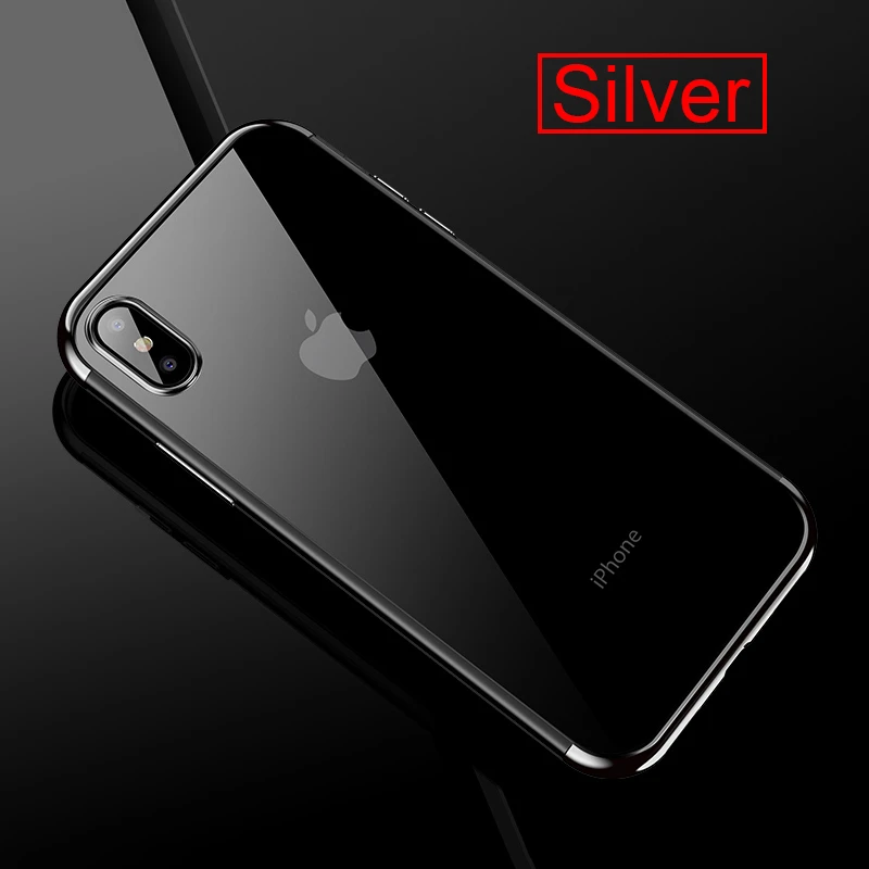 TOMKAS Luxury Case For iPhone X 10 Phone 7 8 6 Cases Transparent Cover Plating TPU Fitted Case For iPhone X 8 7 6 6S Plus (17)