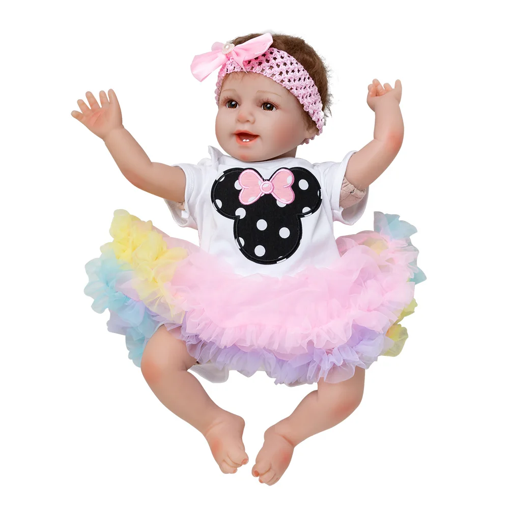 Новая кукла Ограниченная серия Избранное 56 см милый виниловый корпус Реалистичная девочка с цветной юбкой силиконовая Bonecas Bebes Reborn baby dolls