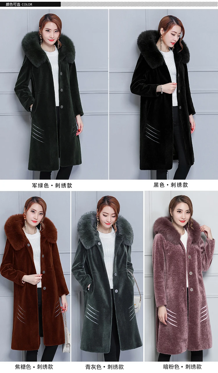 6916 5XL Plus Size Faux Fur Coat with Hood Women Elegant Winter Wool Jacket Fox Fur Collar Luxury Warm Long Winter Coat Women 2018 0