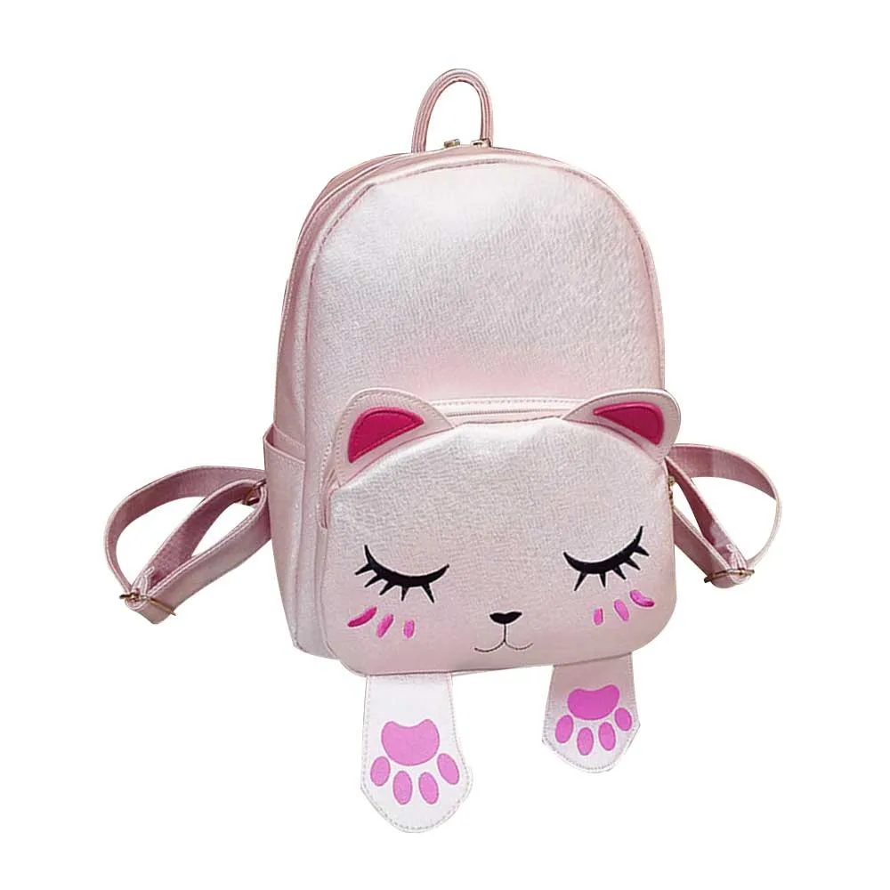 

cute cat school bags girls 2019 women school backpack female schoolbag for teenage Oxford USB back pack laptop black qualit