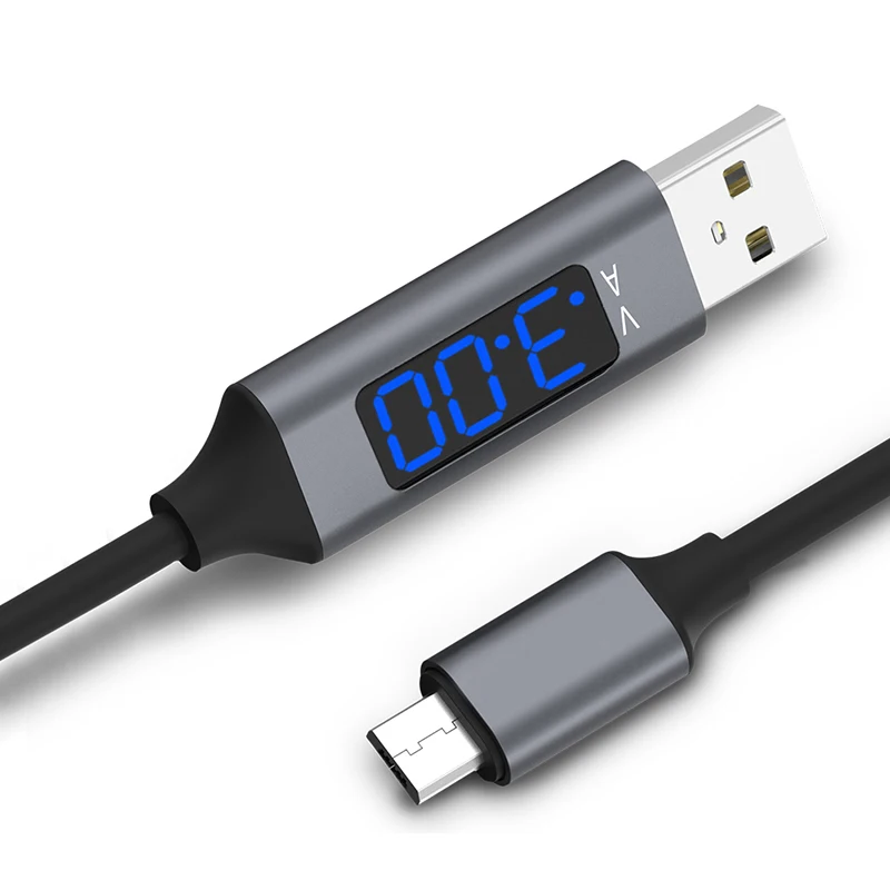 Кабель Micro USB 3A (макс.) с отображением напряжения и тока быстрая зарядка