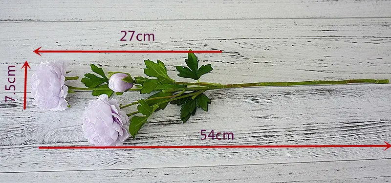 3 Heads Artificial Rose Peony Flower branch with leaves Silk flores peonies for indoor Home table decor wedding decoration party supply 5 1