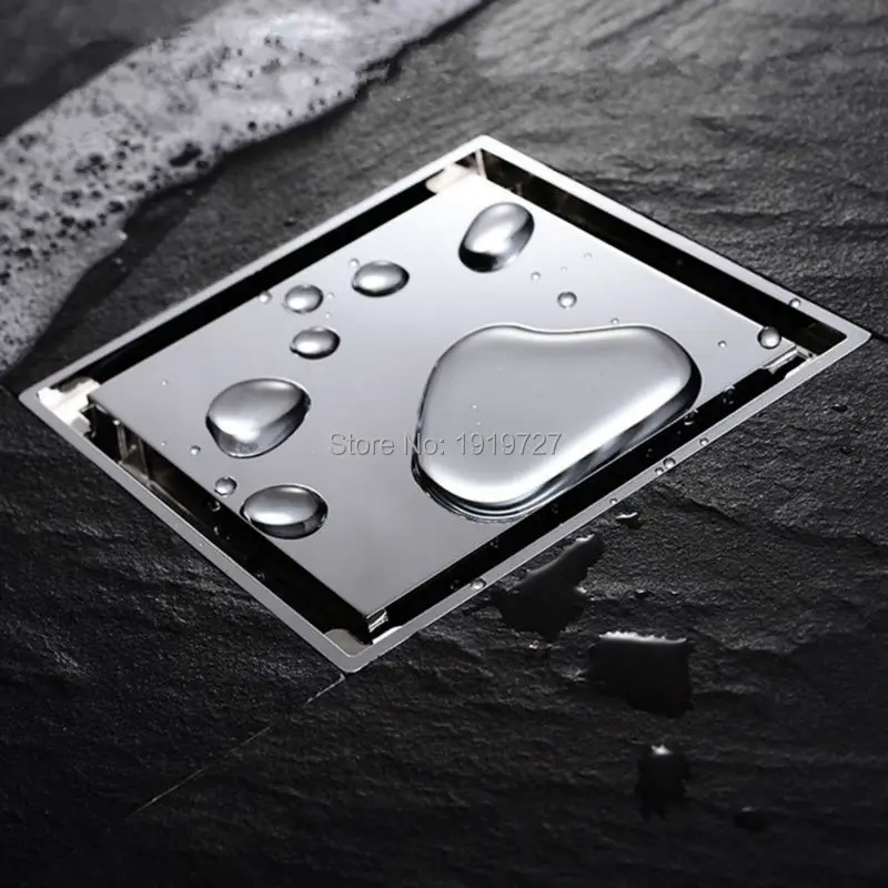 Bagnolux роскошный дизайн дезодорирующий современный стиль латунь 100 мм x 100 мм квадратный анти-запах душ Трап с плиткой вставка решетка