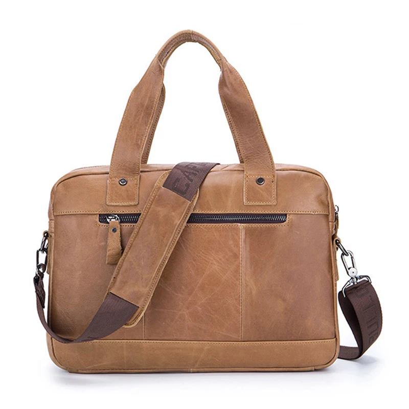 Бренд Ретро мода натуральная кожа мужской портфель складной дизайн большой емкости 14 дюймов Сумка мужская деловая офисная сумка на плечо