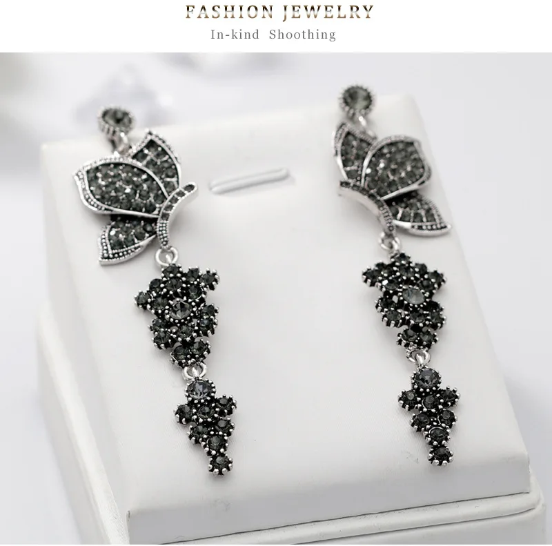 butterfly rhinestone earrings for women 9