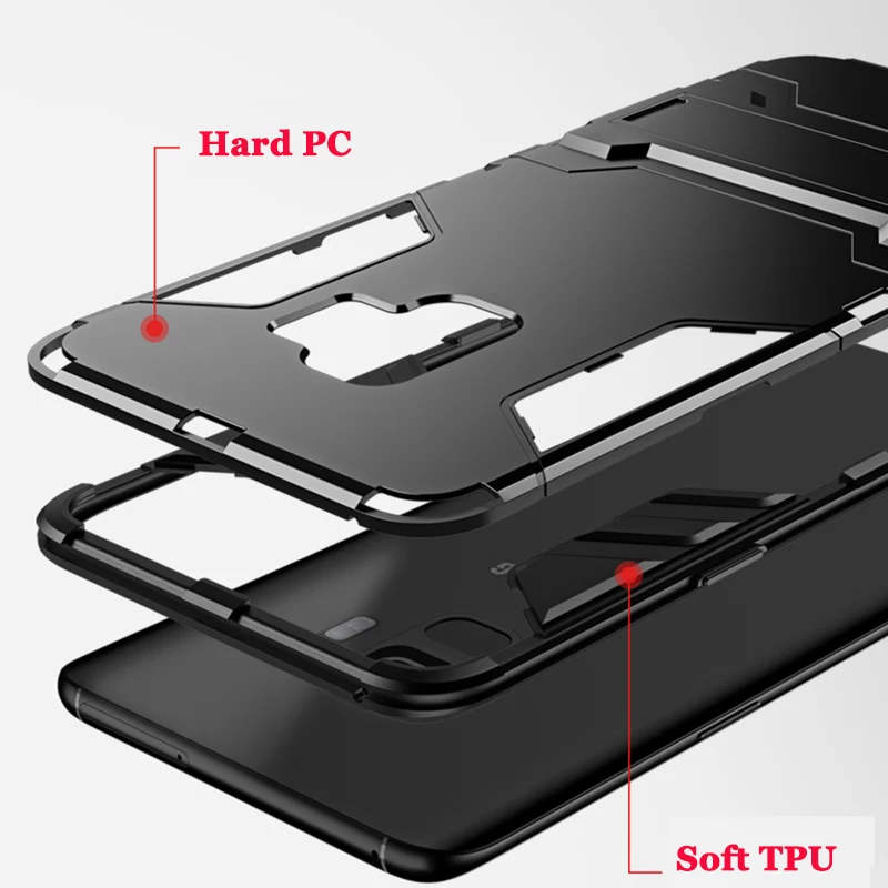 Гибрид Для Samsung Galaxy J4 J6 2018 J7 Prime SM J727T с подставкой Жесткий ПК + мягкий чехол из ТПУ V