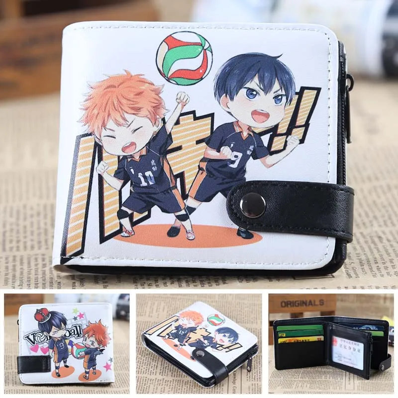 Аниме Haikyuu! Chibi Hinata Syouyou& Kageyama Tobio PU короткий нулевой кошелек/кошелек для монет/многослойный Двухкнопочный кошелек