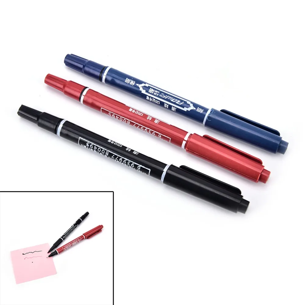 3 цвета практический двойной ручной Маркер ручки водостойкие чернила портативный тонкий цвет маркер ручка