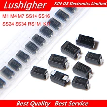 8 значений Комплект 200 шт. M1 M4 M7 SS14 SS16 SS24 SS34 RS1M пакет с электронными компонентами набор сортированных диодов электронный Diy KIT