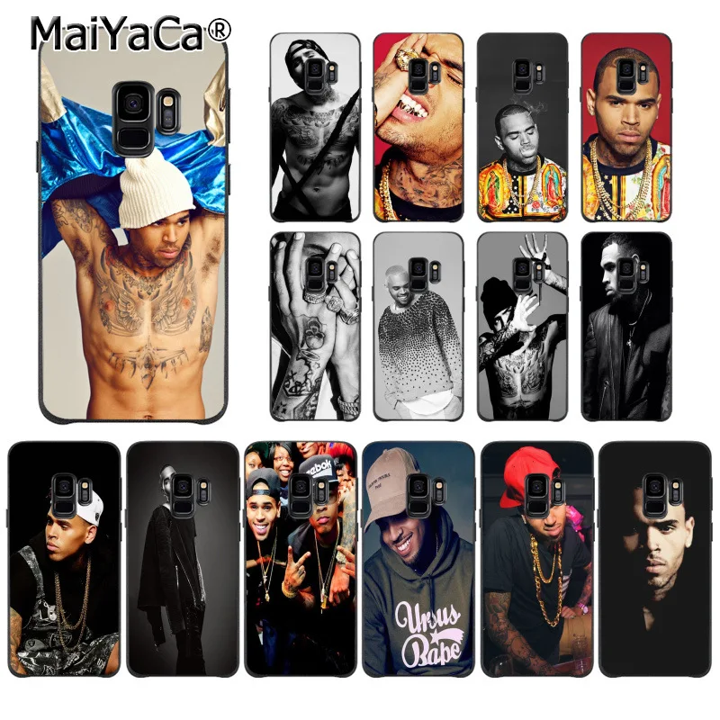 

MaiYaCa Star Man Chris Brown tattoo Soft Phone Case for Samsung Galaxy S7edge S6 S10 Lite S10Plus S10E S8 S7 S9 Plus