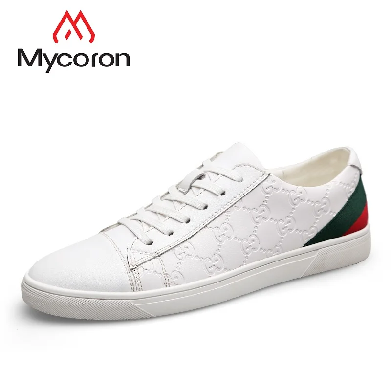 

MYCORON Men Shoes Luxury Designer Spring Autumn Comfort Leather Tide Lace-Up Light Breathable Fashion Sneakers Calzado Hombre