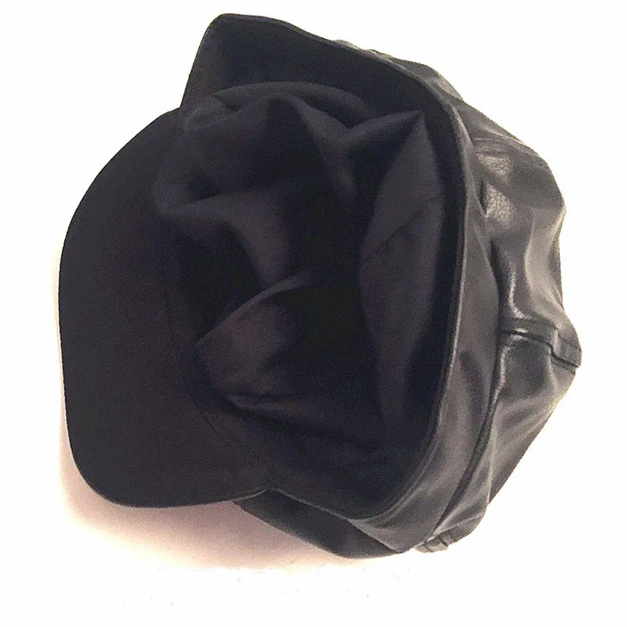 Из искусственной кожи восьмиугольная шляпа Для женщин Шапки Винтаж кепка газетчика черный Цвет литературный женский Snapback Кепки отдыха шляпа аксессуары