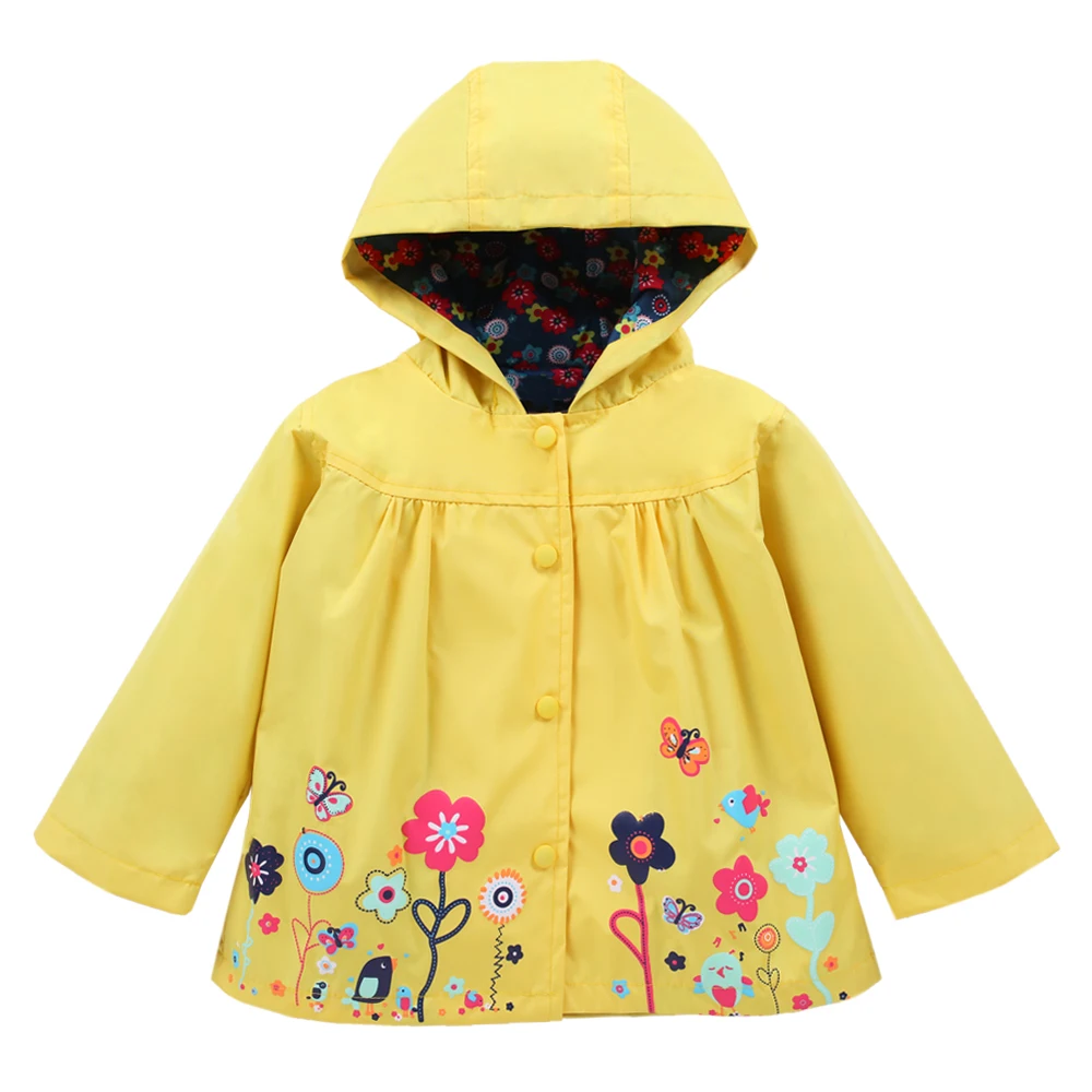 KEAIYOUHUO/пальто для маленьких девочек; куртка для девочек; коллекция года; Весенняя детская верхняя одежда с цветочным принтом; пальто; ветровка для маленьких девочек; одежда для малышей