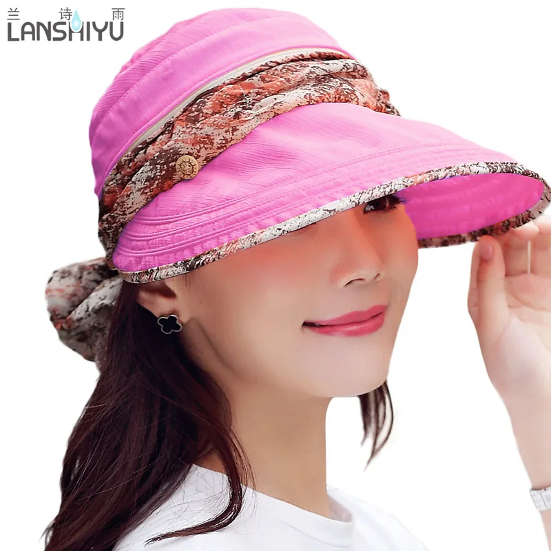 Wholesale Fashion Face Protection Sun Hat Summer Foldable Hats For