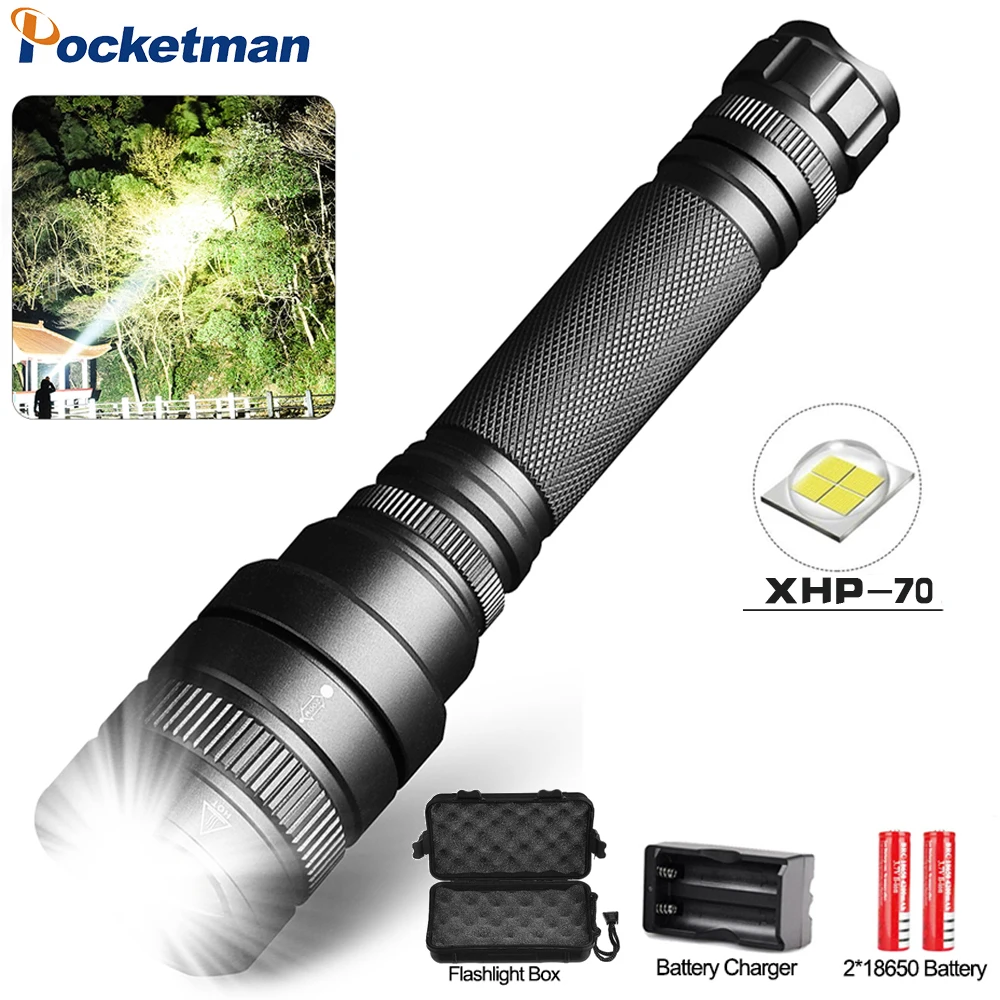 

60000Lumens LED Flashlight xhp70.2 Ultra Bright Waterproof linterna led Torch xhp70 xhp50 18650 Best Camping, Outdoor light