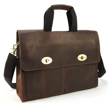 Мужской винтажный портфель из натуральной кожи на плечо, сумка для ноутбука, сумка через плечо, деловая Рабочая повседневная классическая сумка с клапаном