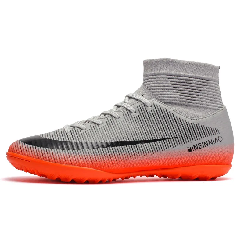 

Men's High Ankle Soccer Cleats Indoor Original Football Boots Boys Kids Turf Futsal Professional Training Anti-skid Soccer Shoes